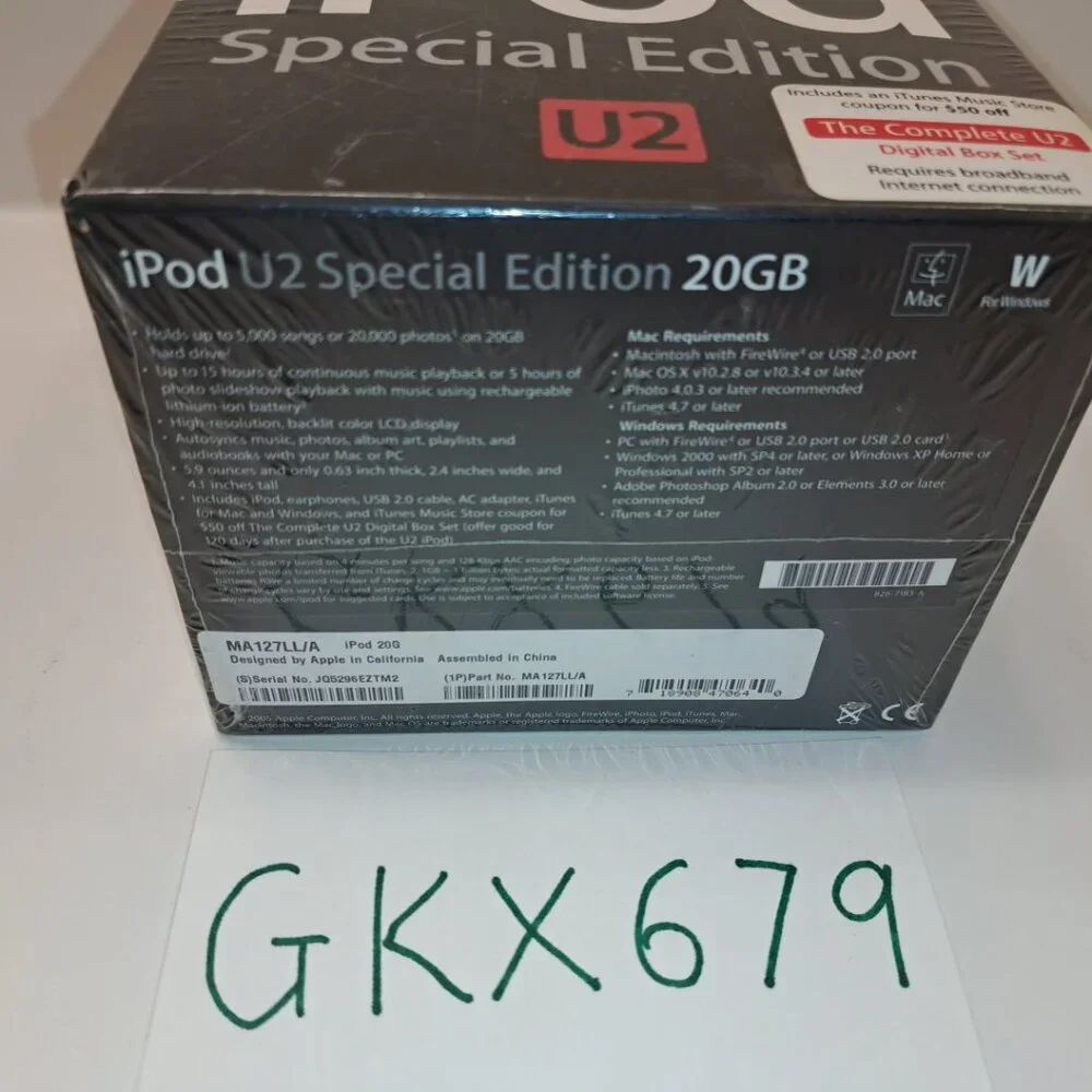 Apple iPod Vintage U2 Special Edition Black/Red (20 GB) Unopened/Factory Sealed